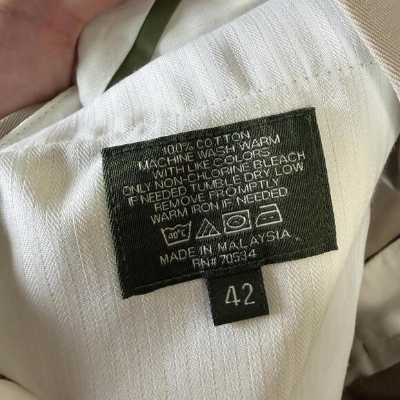 Vintage Orvis Chino Pants Mens 42x30 Beige Straight Leg Twill Flat Front 90s - Picture 5 of 8